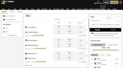 BetMGM Sportsbook MI NHL Market Odds $1000 risk-free bet