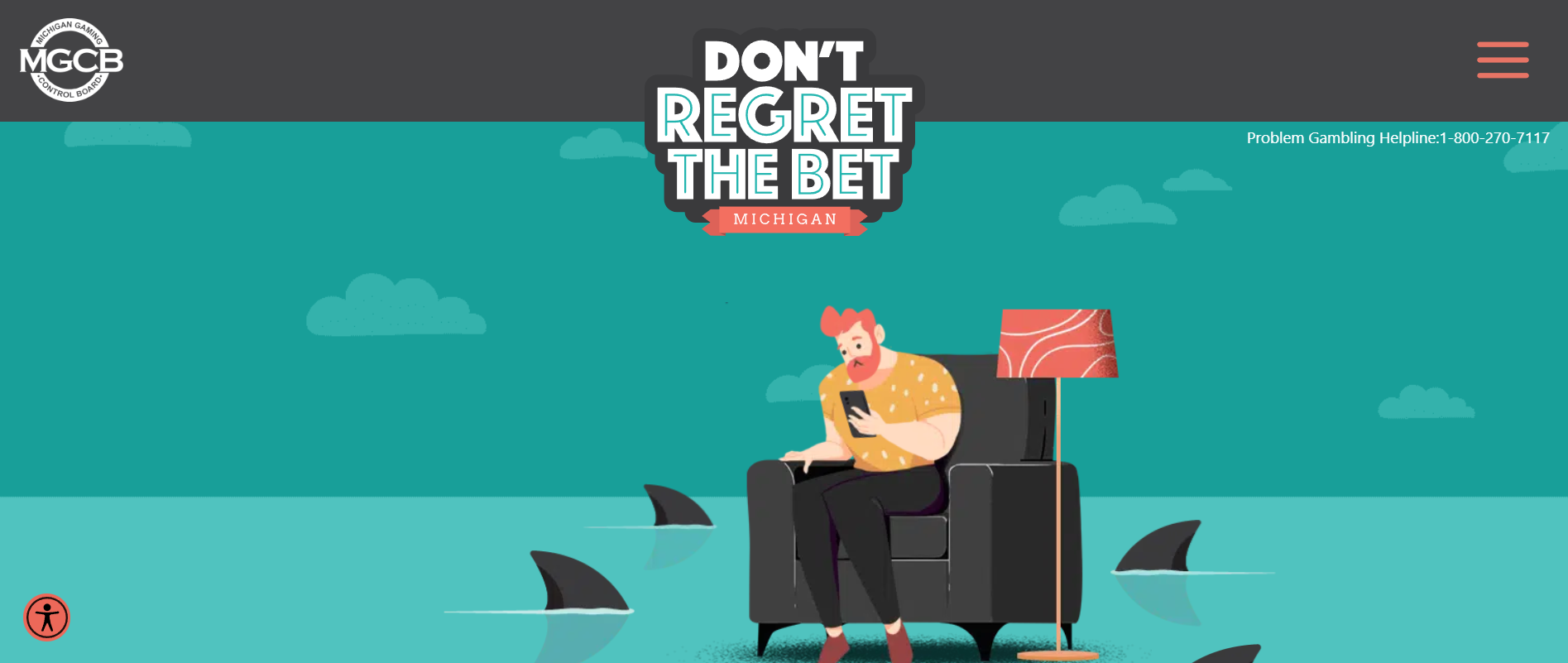 screenshot of Michigan Gaming Control Board's (MGCB) 'Don't Regret the Bet' responsible gambling website. Michigan's 'Don't Regret the Bet' Campaign Gets $3M Annually