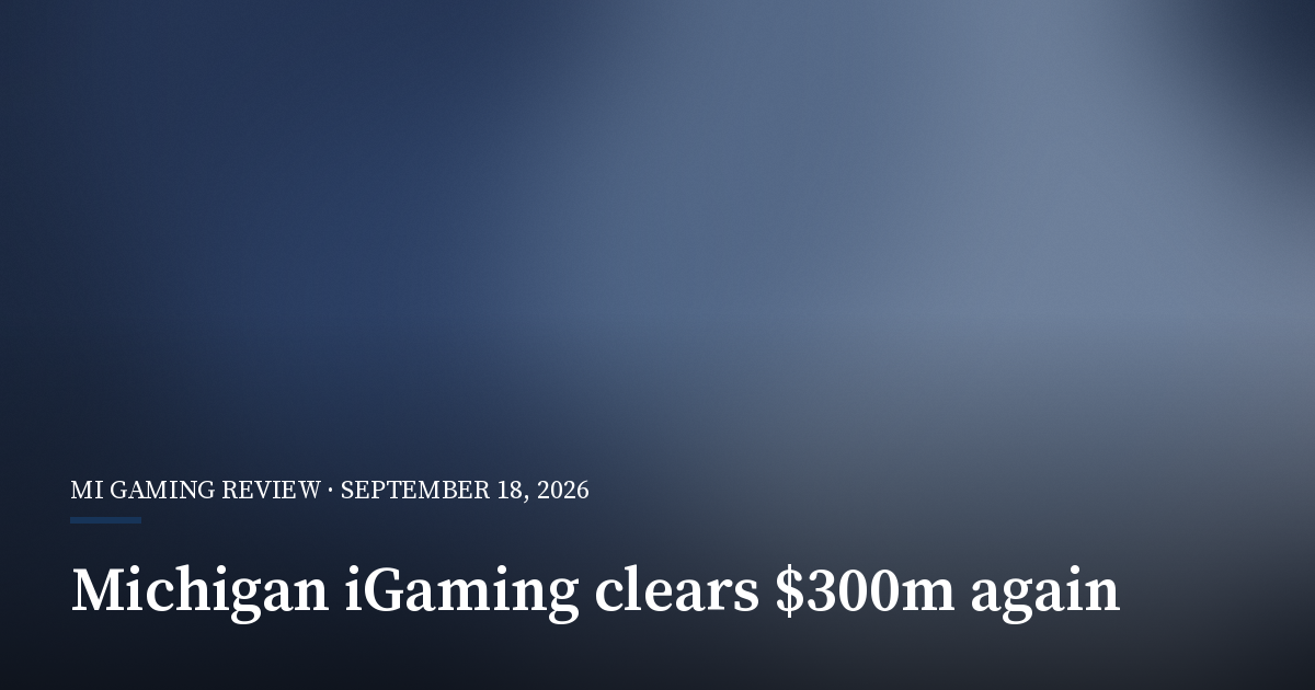 Michigan Online Casino Revenue Holds Above $300 Million for Sixth Month