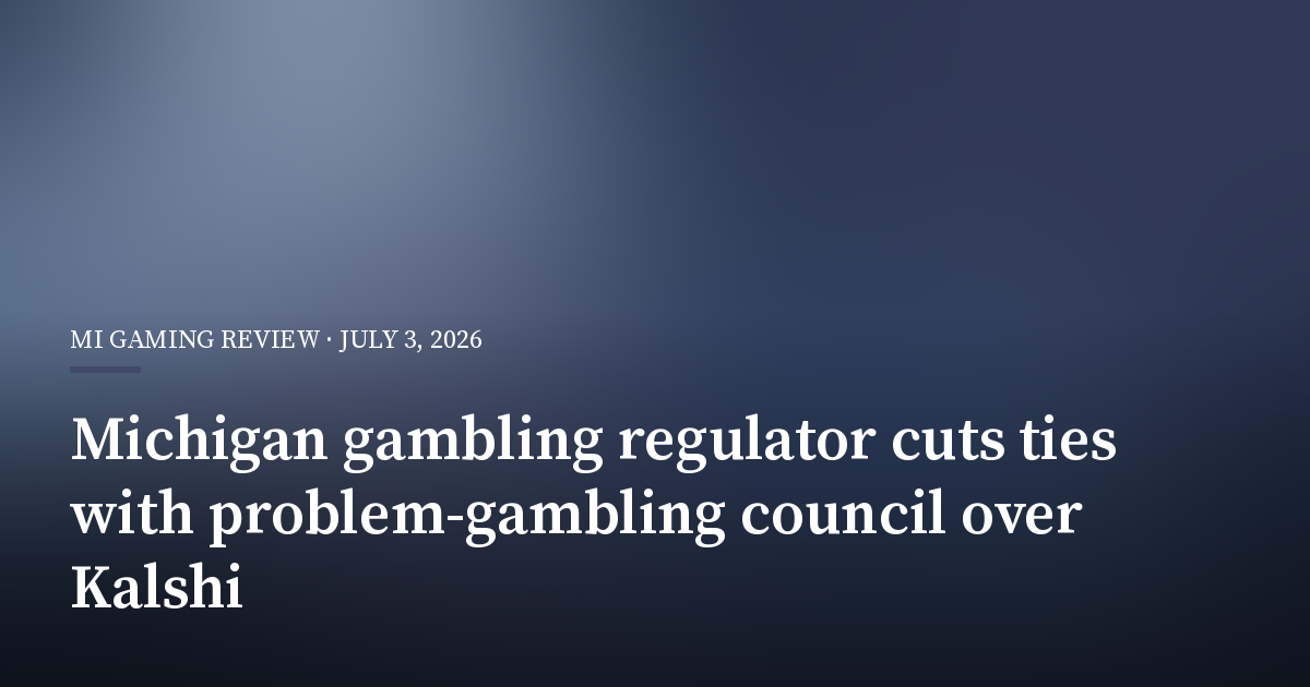 Michigan Gambling Regulator Cuts Ties With Problem-Gambling Council Over Kalshi